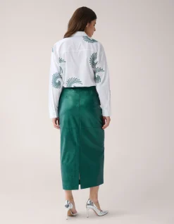 Metallic Maxi Rok Groen By Mieke