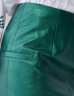 Metallic Maxi Rok Groen By Mieke