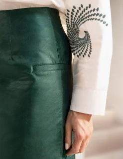 Metallic Maxi Rok Groen By Mieke