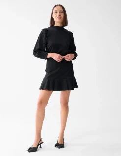 Metallic Mini Rok Zwart