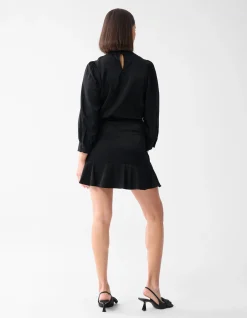 Metallic Mini Rok Zwart