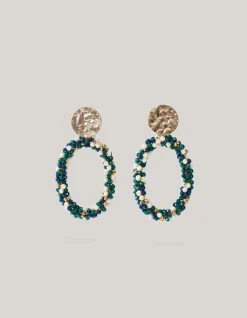 Multi Beaded Oorbellen Groen