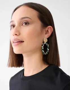 Multi Beaded Oorbellen Groen