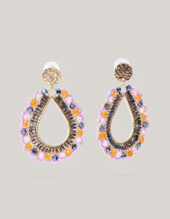 Multi Beaded Oorbellen Paars