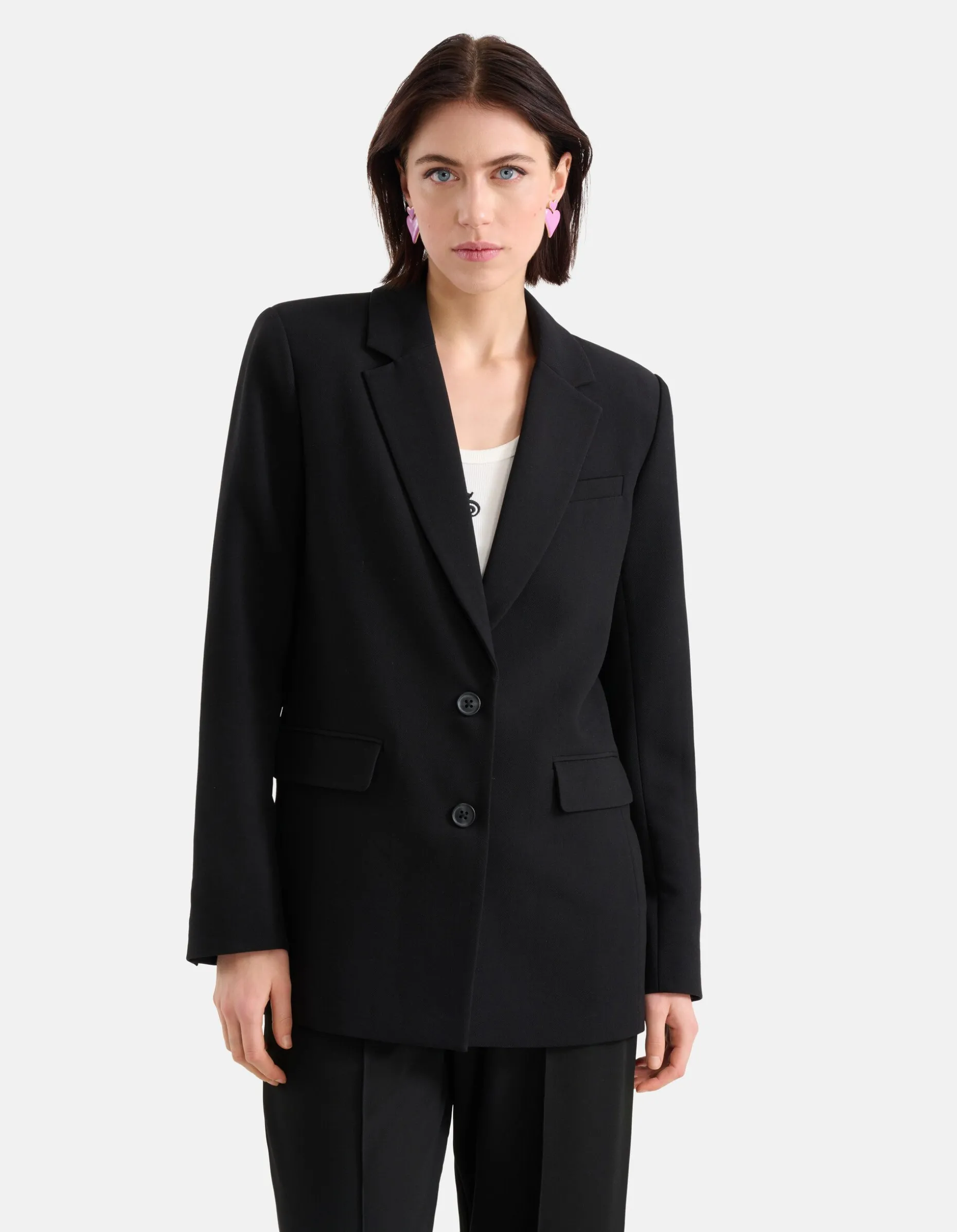 Oversized Basis Blazer Zwart