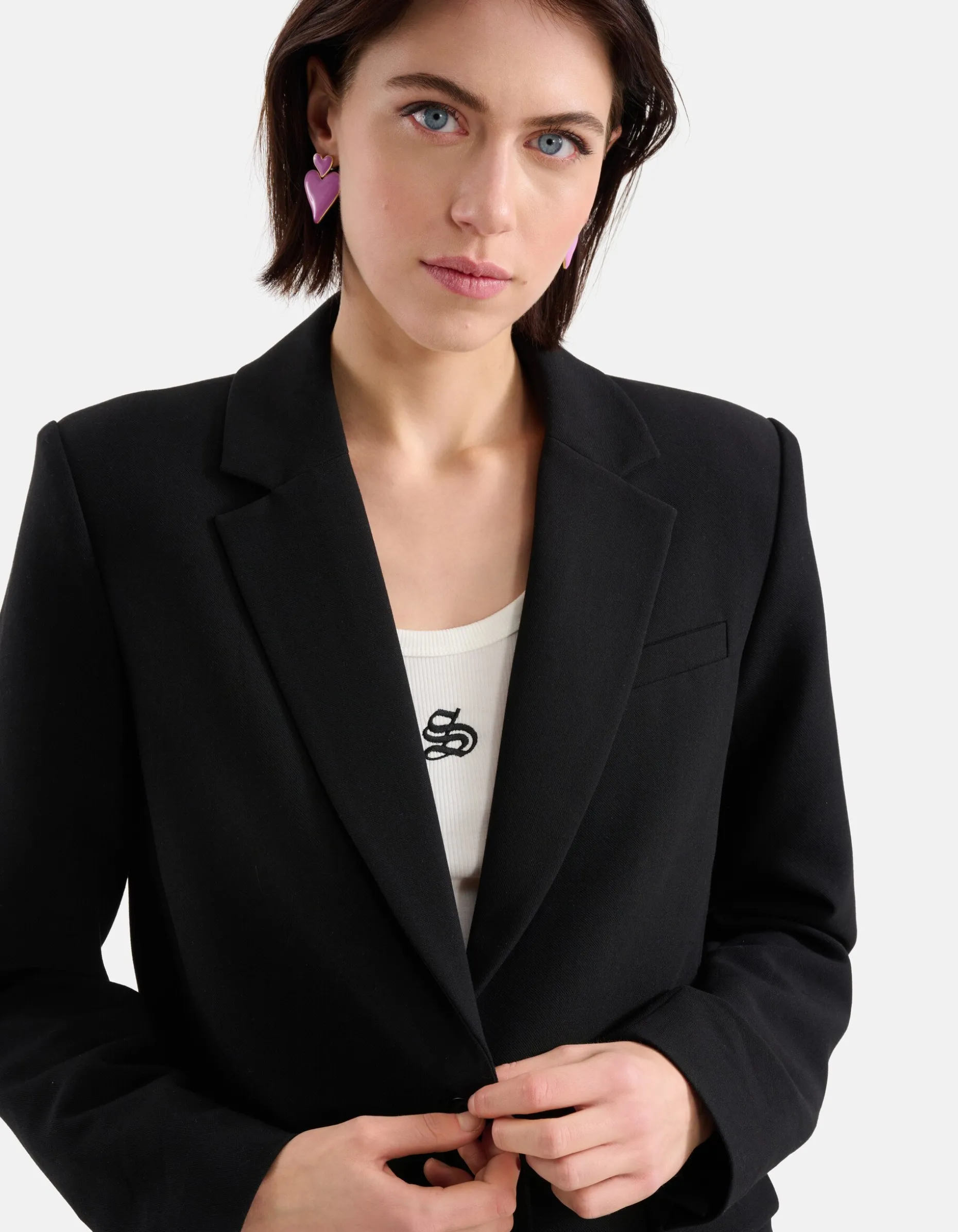 Oversized Basis Blazer Zwart