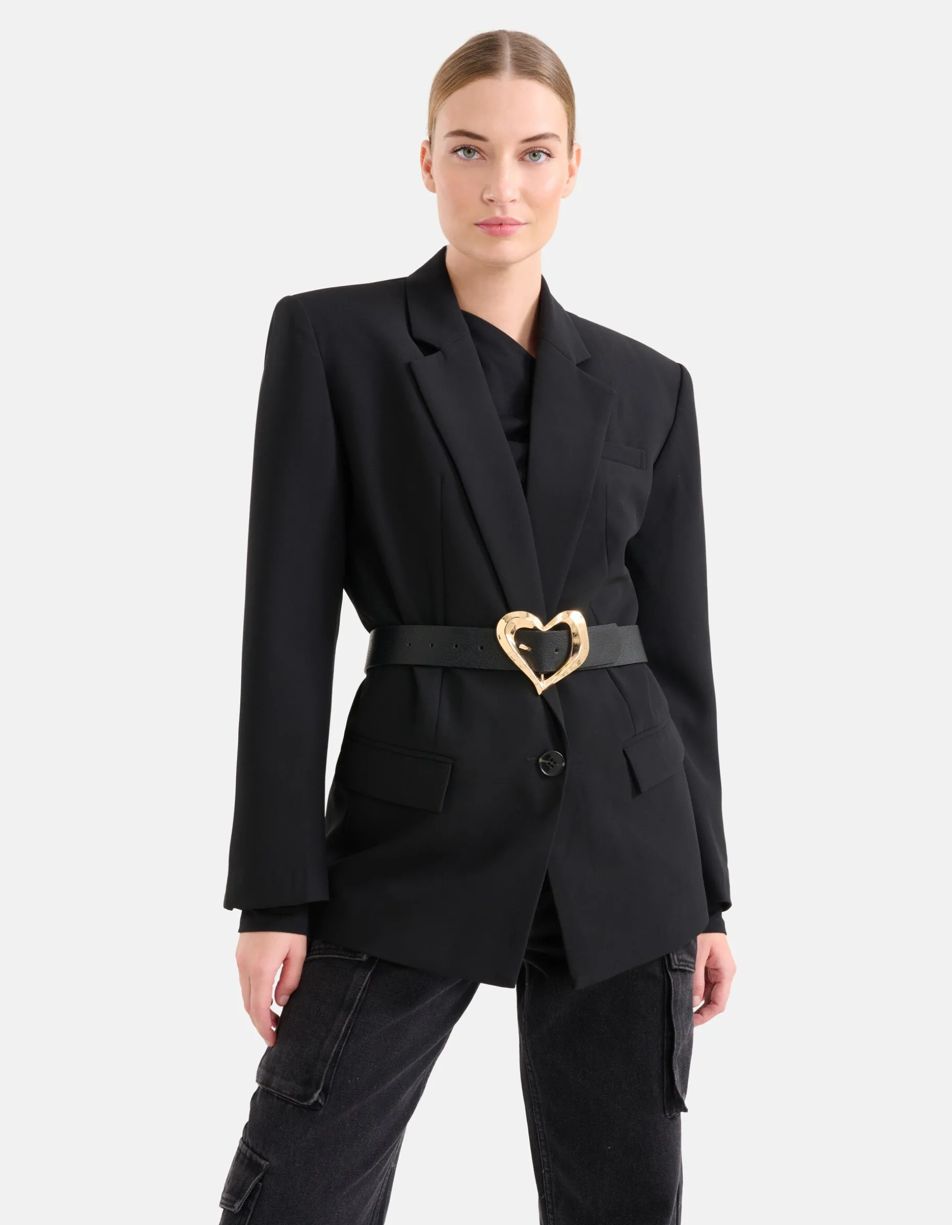 Oversized Basis Blazer Zwart