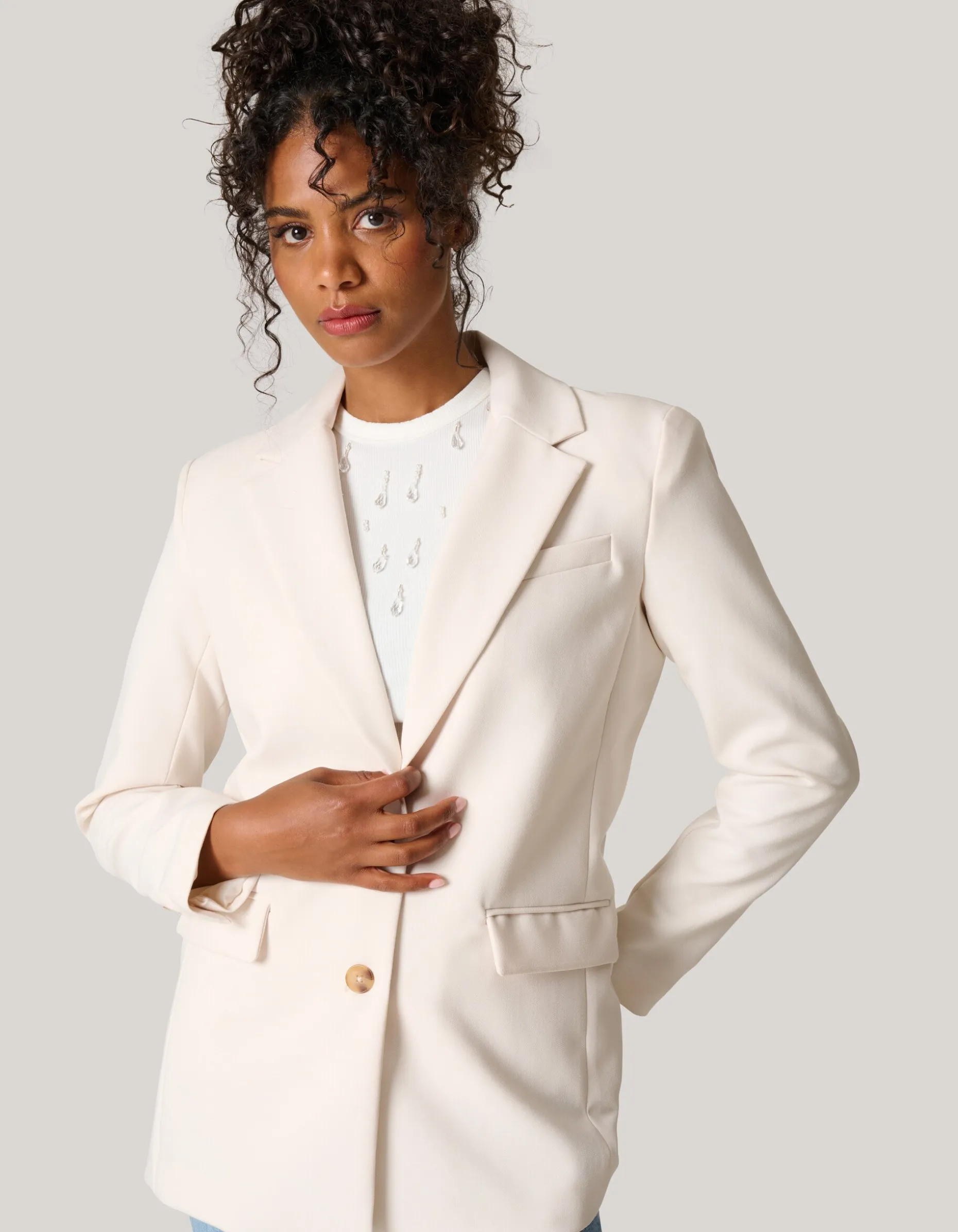 Oversized Blazer Gebroken Wit