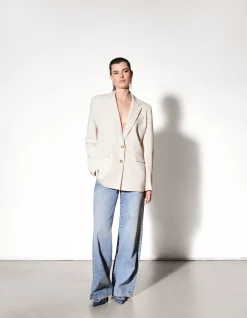 Oversized Blazer Gebroken Wit