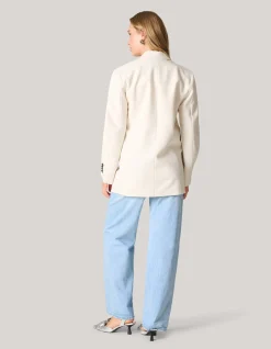 Oversized Deconstructed Blazer Gebroken Wit
