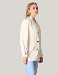 Oversized Deconstructed Blazer Gebroken Wit