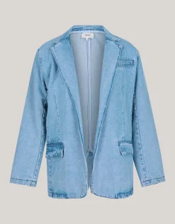 Oversized Denim Blazer Bleached