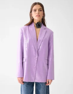 Oversized Pailletten Blazer Lichtpaars By Lizzy