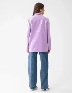 Oversized Pailletten Blazer Lichtpaars By Lizzy