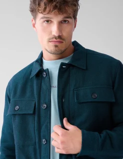 Padded Overshirt Donkergroen