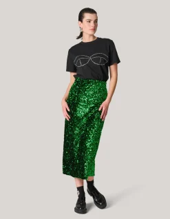 Pailetten Maxi Rok Groen