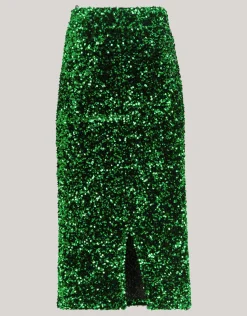 Pailetten Maxi Rok Groen