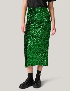 Pailetten Maxi Rok Groen