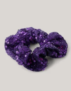 Pailletten Scrunchie Paars