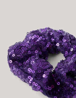 Pailletten Scrunchie Paars