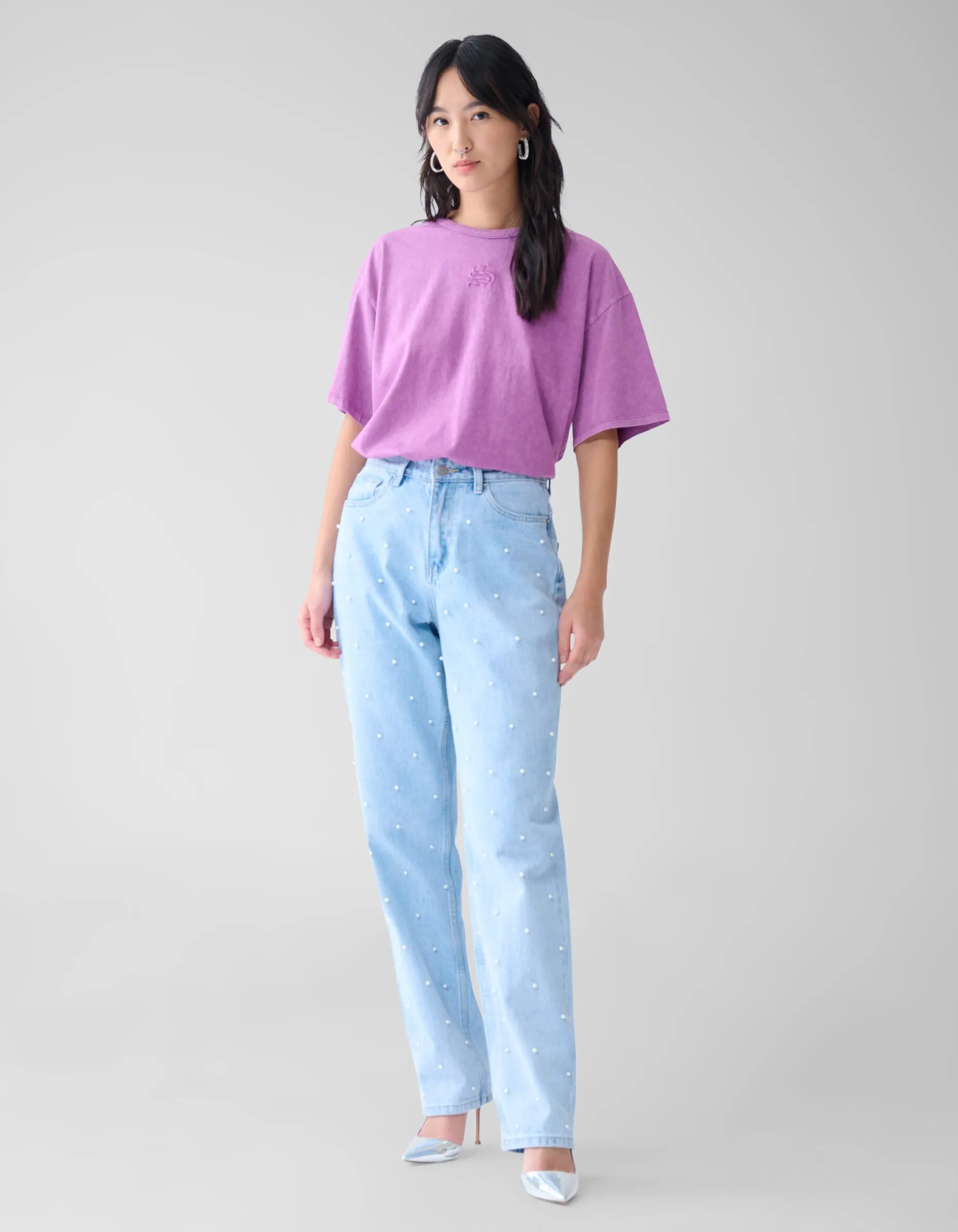 Parel Wide Leg Jeans Lichtblauw