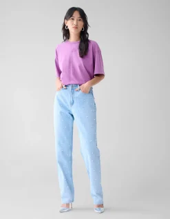 Parel Wide Leg Jeans Lichtblauw