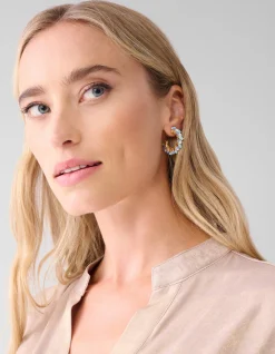 Pearl Beaded Hoop Oorbellen Goud