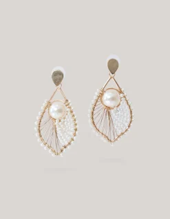Pearl Drop Oorbellen Wit