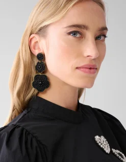 Pearl Flower Oorbellen Zwart