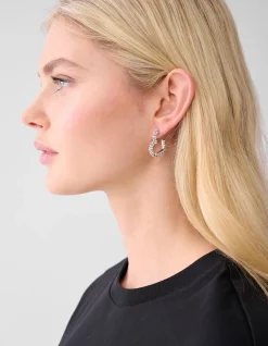 Pearl Heart Hoop Oorbellen Zilver