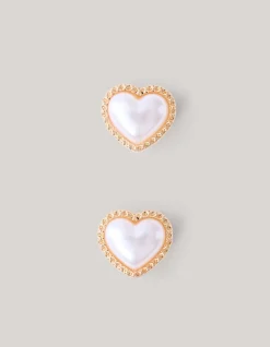 Pearl Heart Knopen Clips Goud