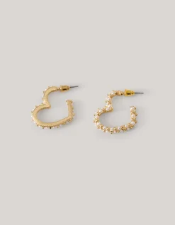 Pearl Heart Oorbellen Goud