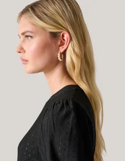 Pearl Hoop Oorbellen Goud