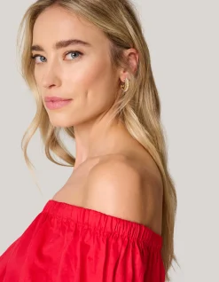 Pearl Oval Hoop Oorbellen Goud