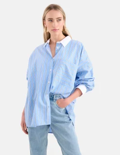 Pinstripe Blouse Lichtblauw By Lonneke