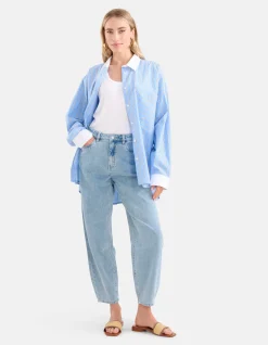 Pinstripe Blouse Lichtblauw By Lonneke