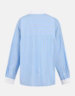 Pinstripe Blouse Lichtblauw By Lonneke