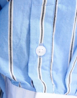 Pinstripe Blouse Lichtblauw By Lonneke