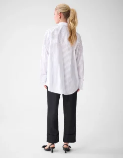 Pinstripe Blouse Wit By Lonneke