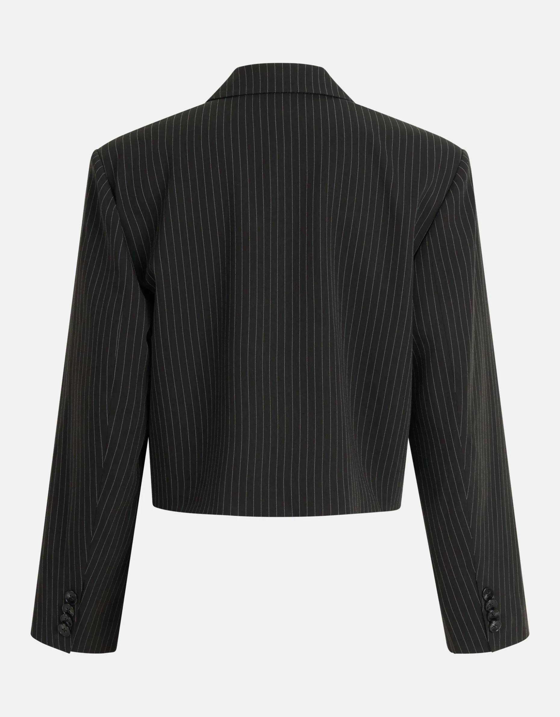 Pinstripe Cropped Blazer Zwart