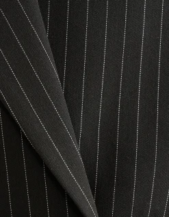 Pinstripe Cropped Blazer Zwart