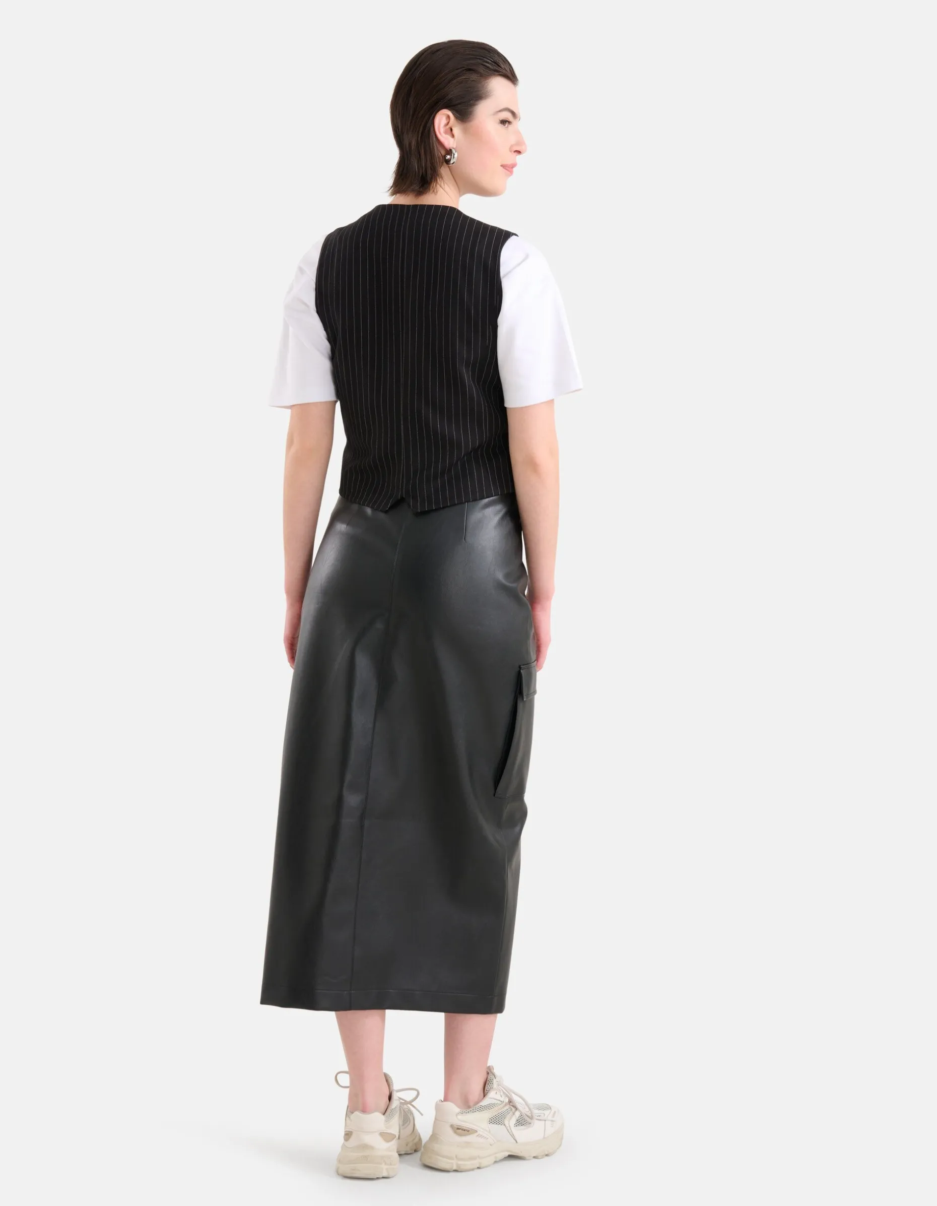 Pinstripe Gilet Zwart/Wit