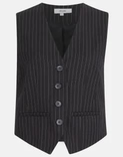 Pinstripe Gilet Zwart/Wit