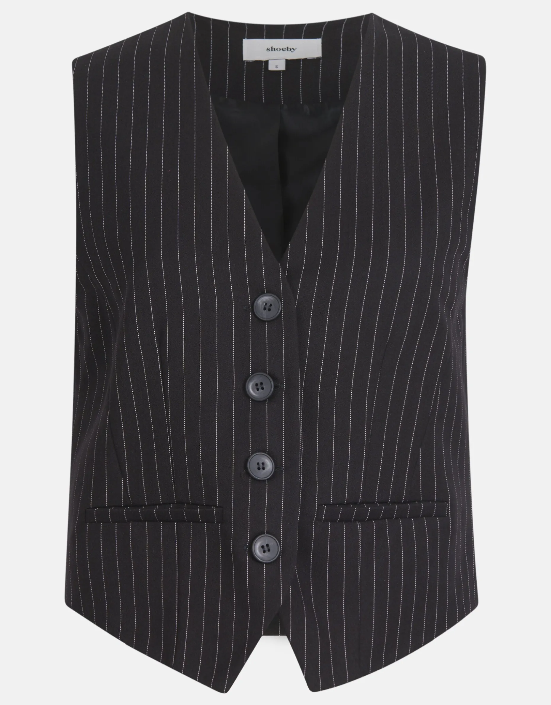 Pinstripe Gilet Zwart/Wit