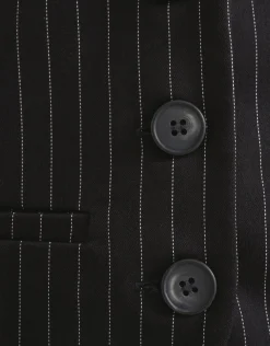 Pinstripe Gilet Zwart/Wit