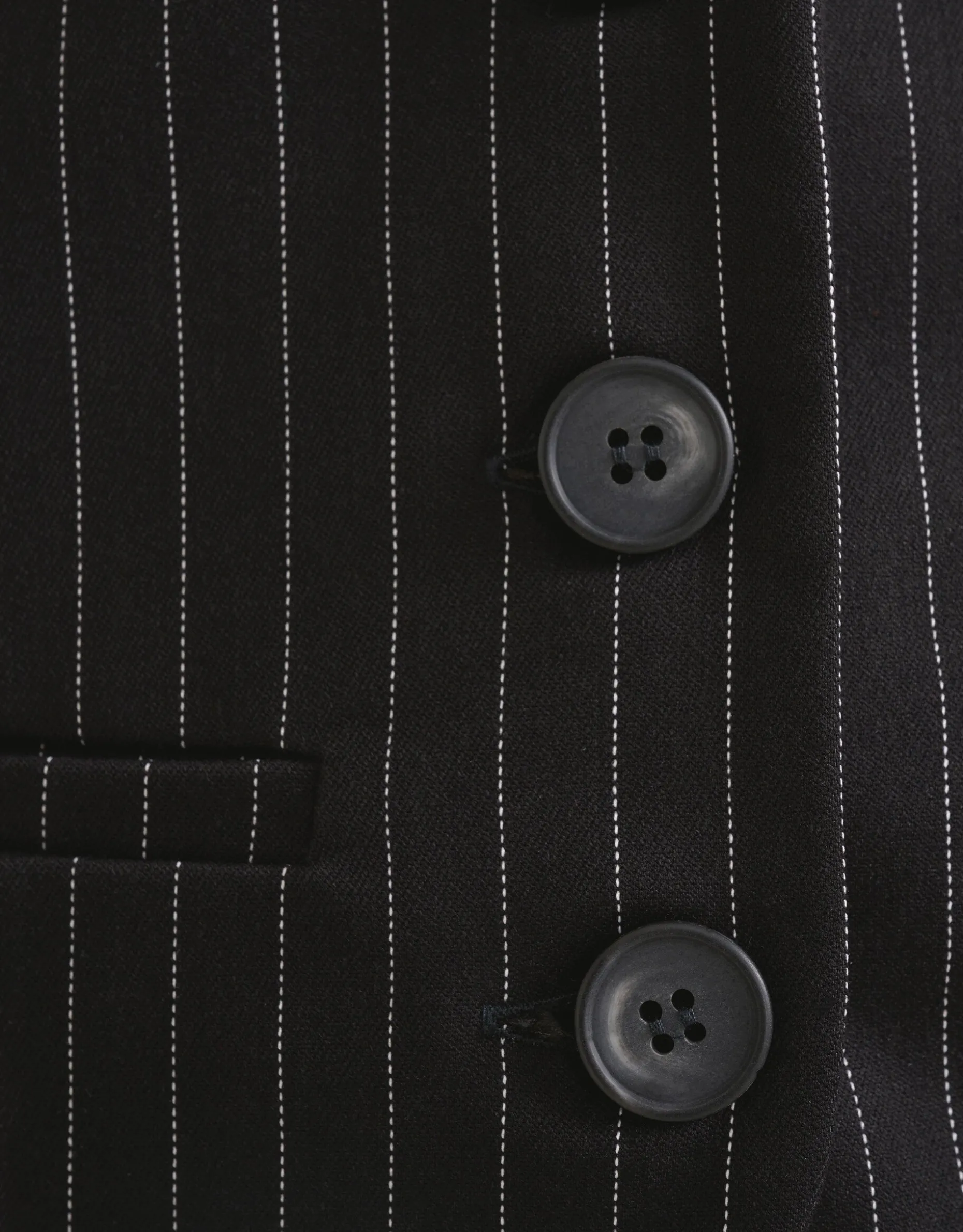 Pinstripe Gilet Zwart/Wit