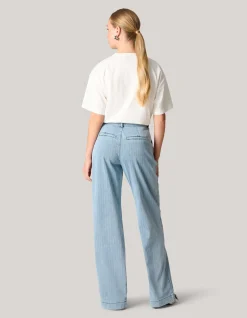 Pinstripe Loose Fit Jeans Lichtblauw L34