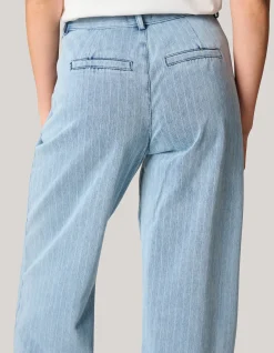 Pinstripe Loose Fit Jeans Lichtblauw L34