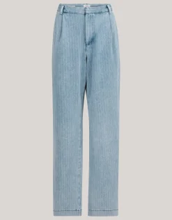 Pinstripe Loose Fit Jeans Lichtblauw L34