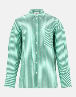Pinstripe Strass Blouse Groen By Monica